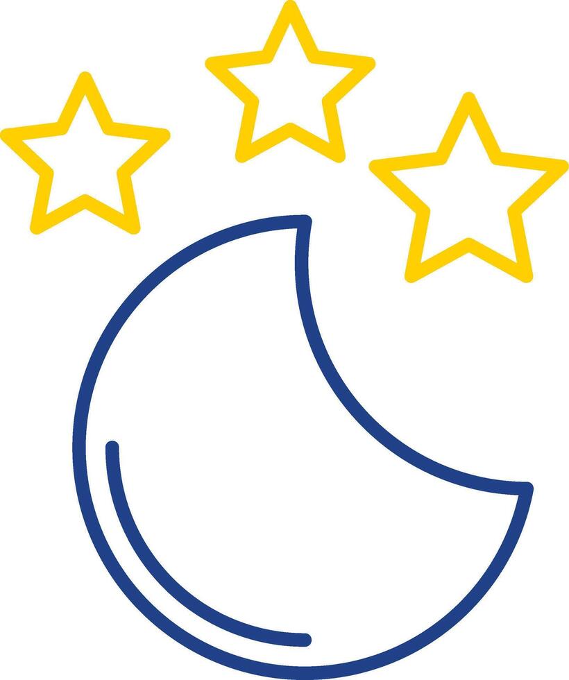 New Moon Line Two Color Icon vector