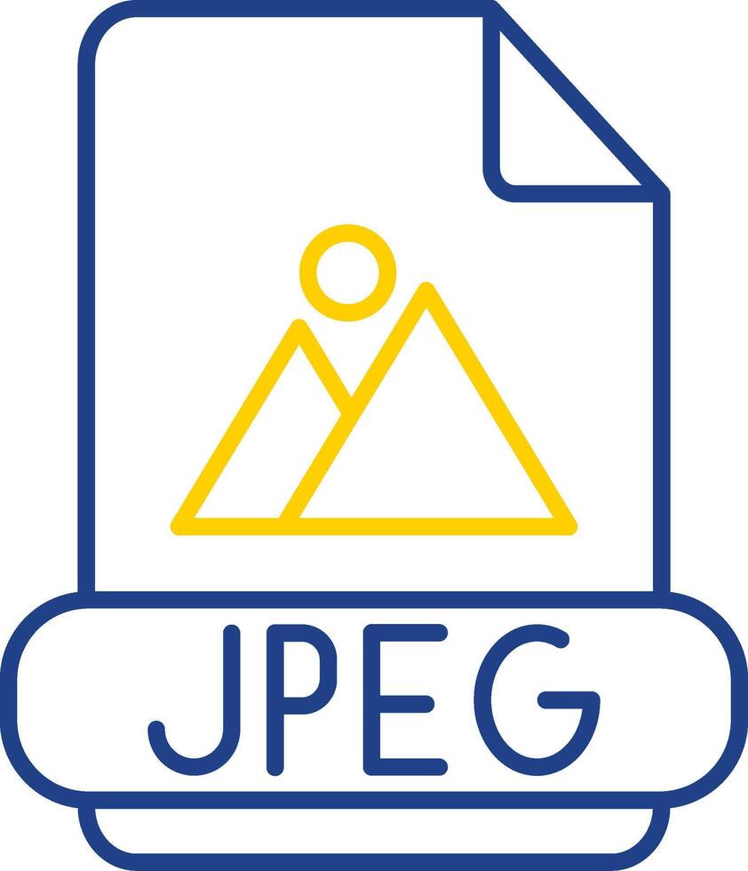 jpeg línea dos color icono vector