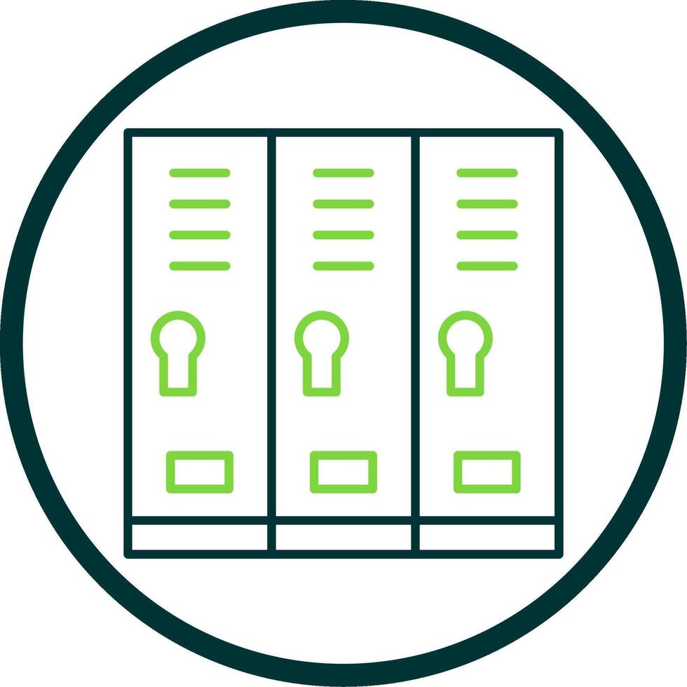 Locker Room Line Circle Icon vector
