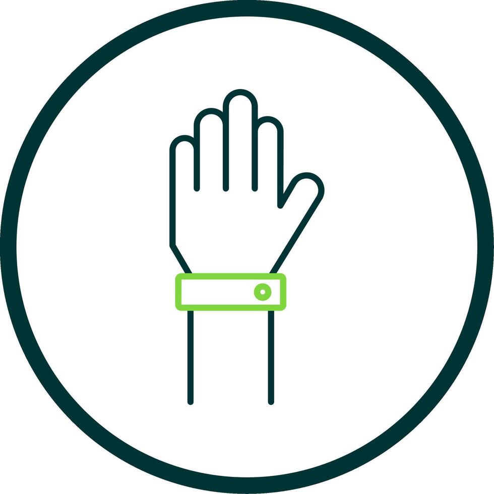 Raise Hand Line Circle Icon vector