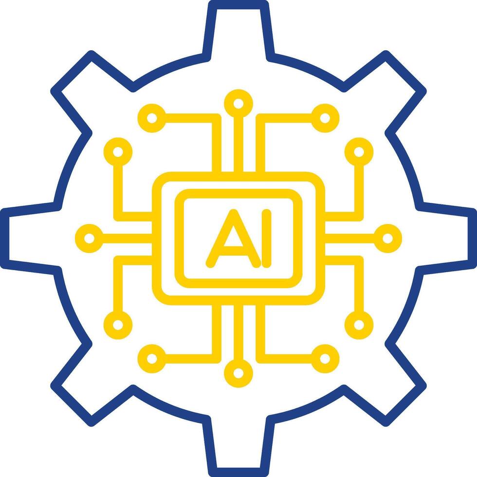 Artificial Intelligence Line Two Color Icon vector