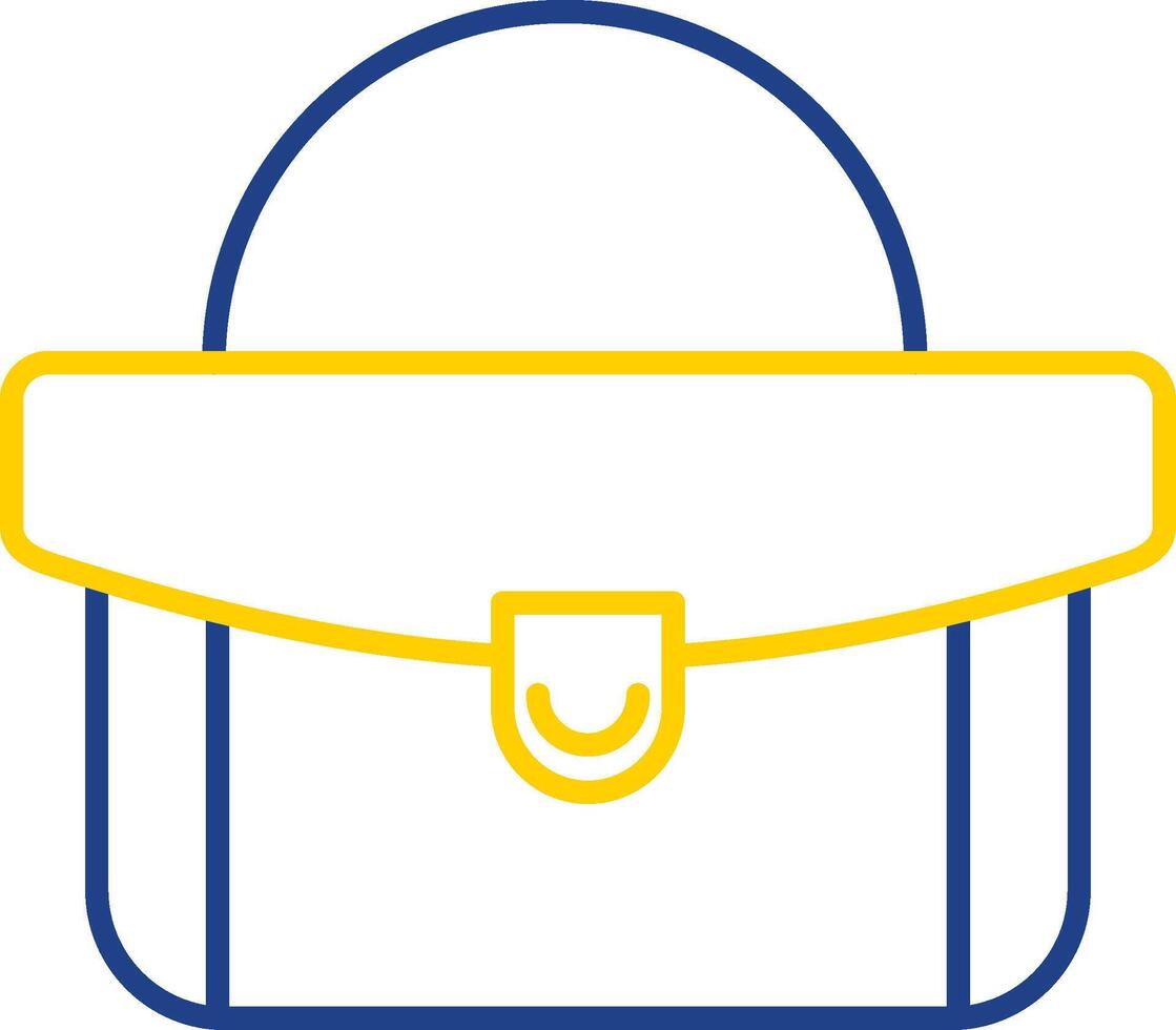 mujer bolso línea dos color icono vector