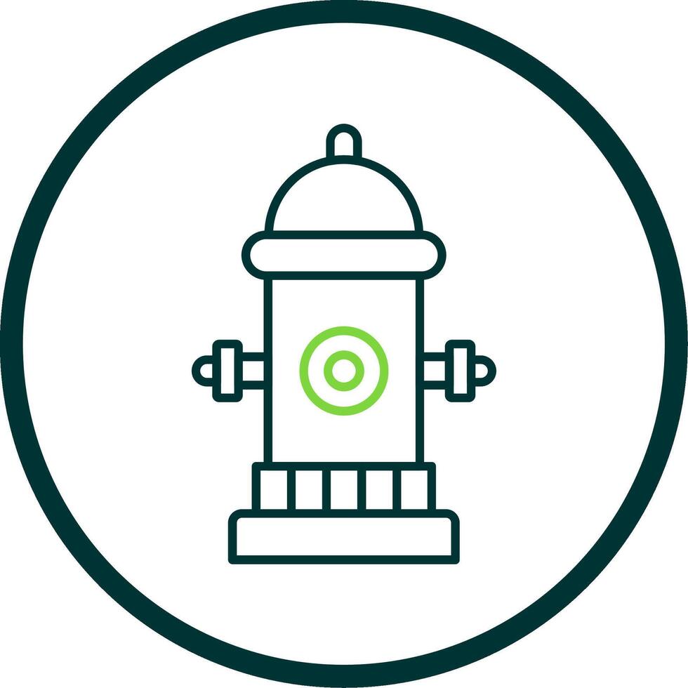 Fire Hydrant Line Circle Icon vector