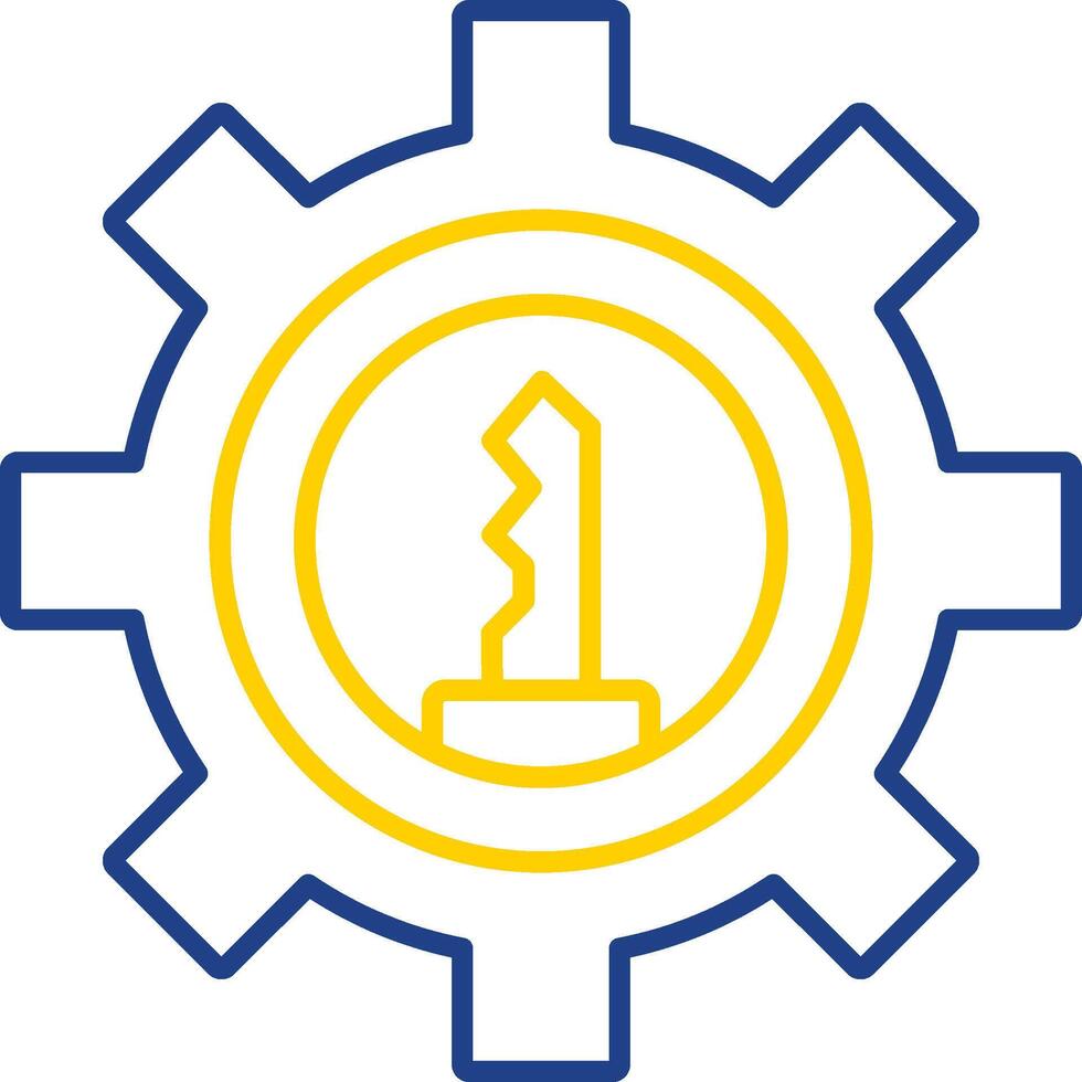 Gear Line Two Color Icon vector