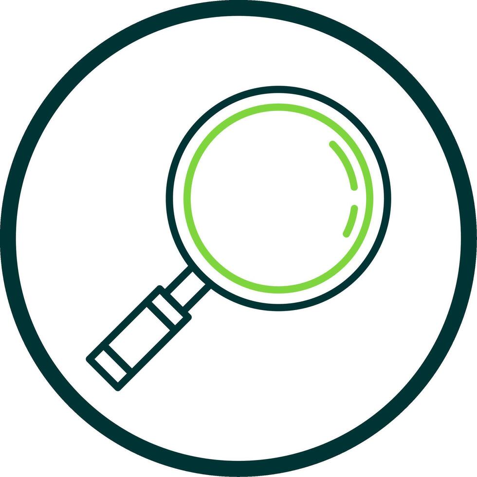 Magnifying Glass Line Circle Icon vector