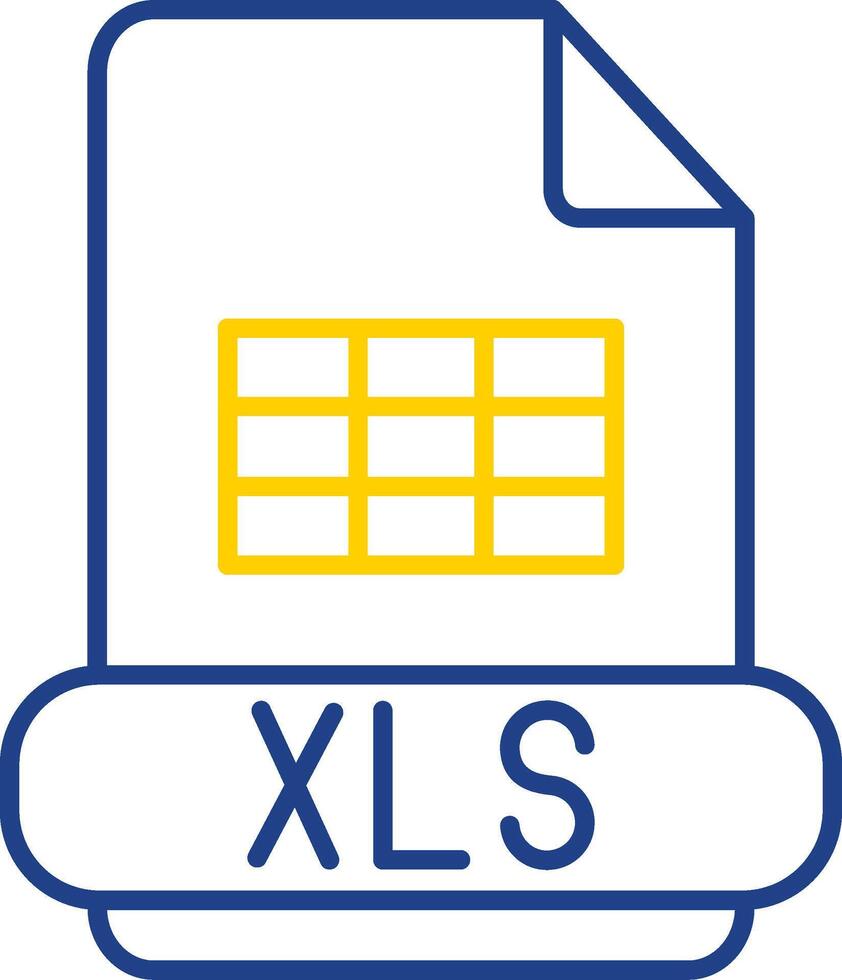 xls línea icono de dos colores vector