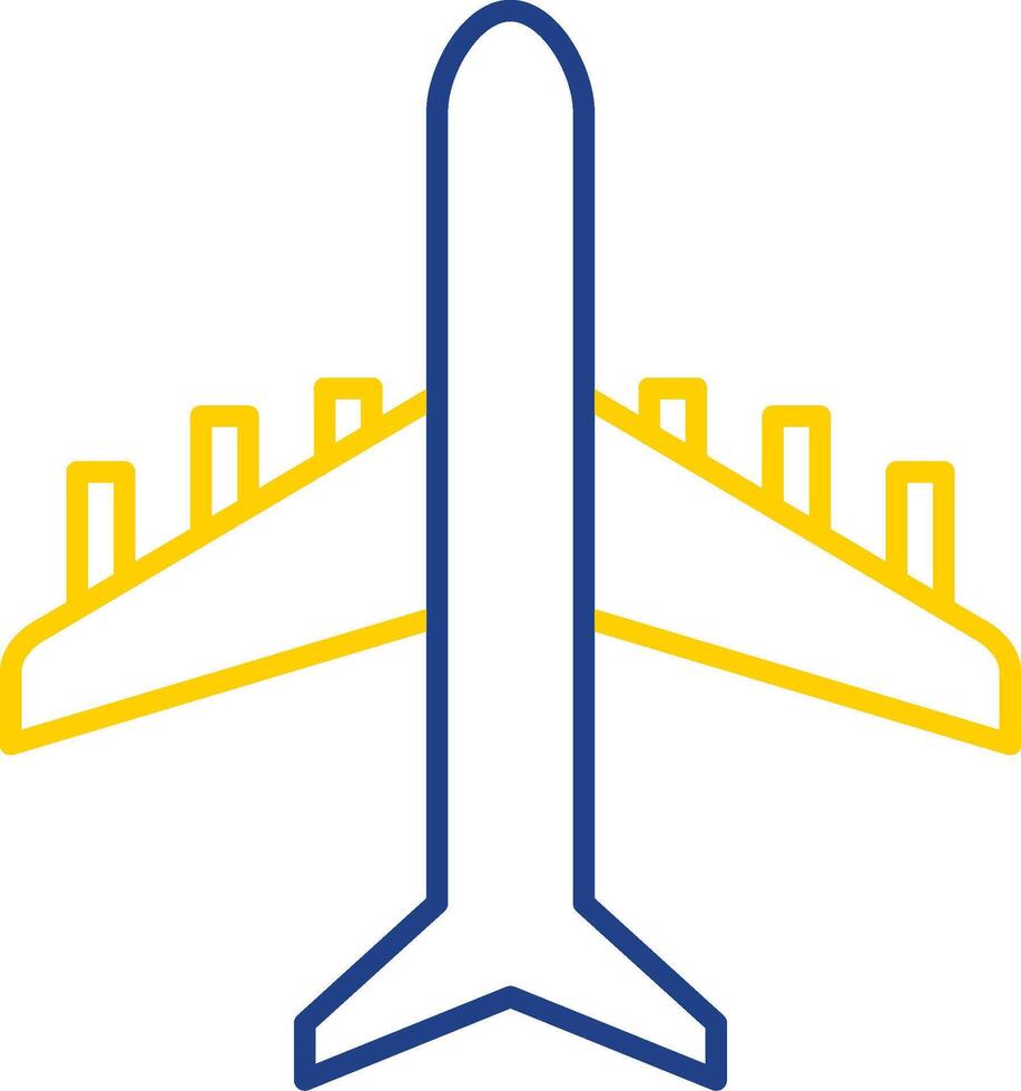 Plane Line Two Color Icon vector