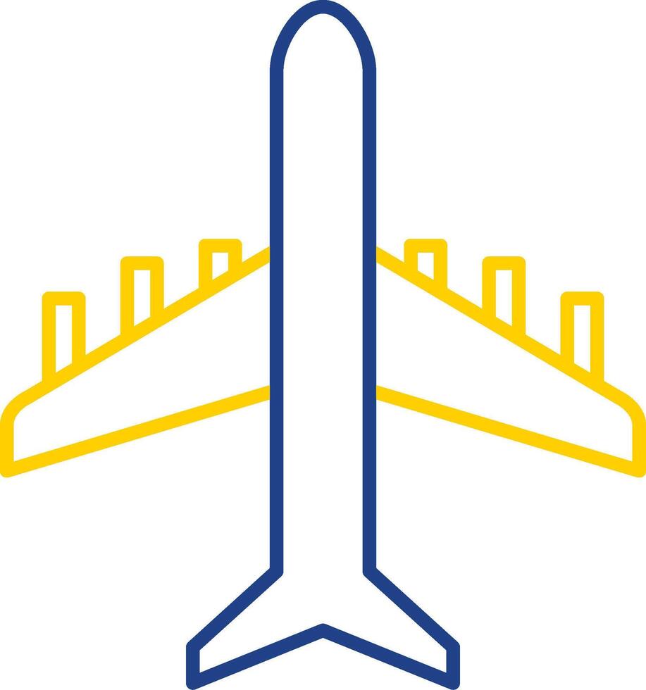 Plane Line Two Color Icon vector