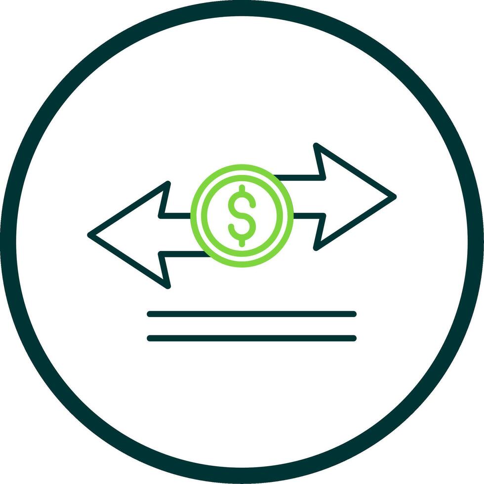 Transfer Line Circle Icon vector