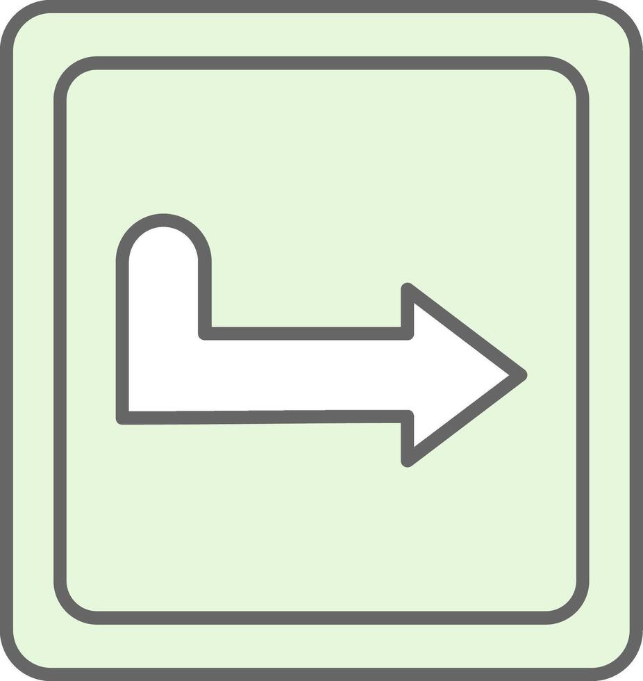 Turn Right Fillay Icon vector