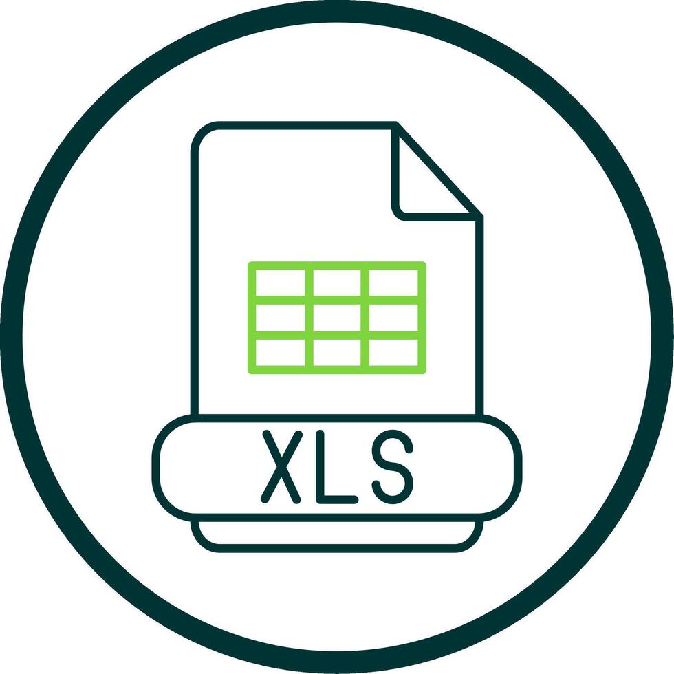 Xls Line Circle Icon vector