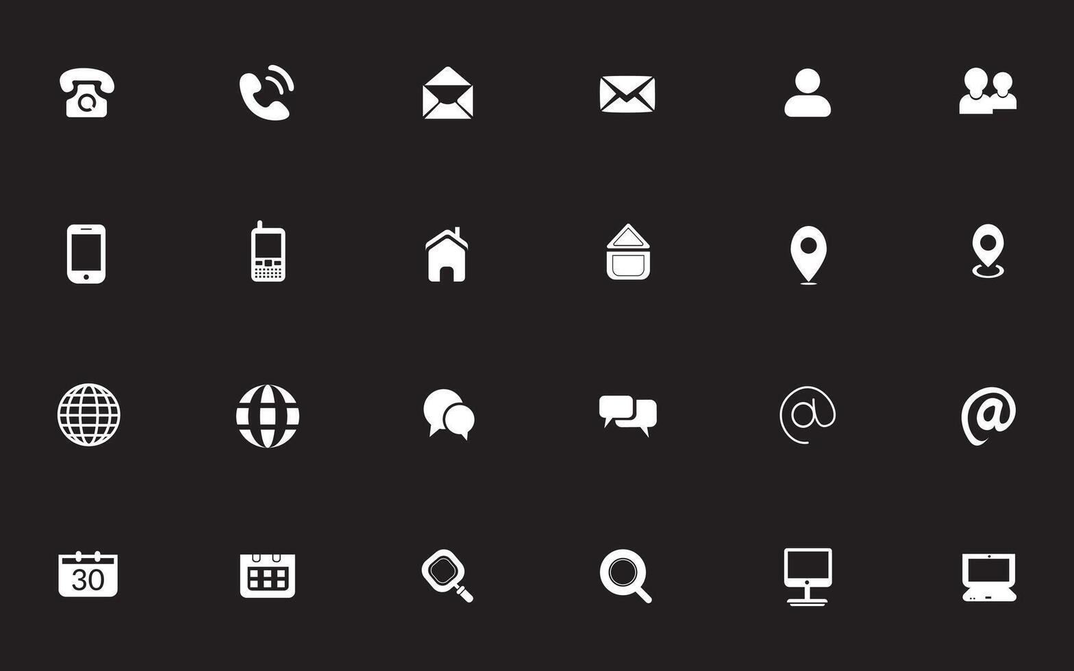 Contact related icon set, Essential Flat Stroke Circular Web Icon Set Phone Contact Location Button, Web icon, contact us icon, address, location, email, phone. Contact information symbols collection. vector