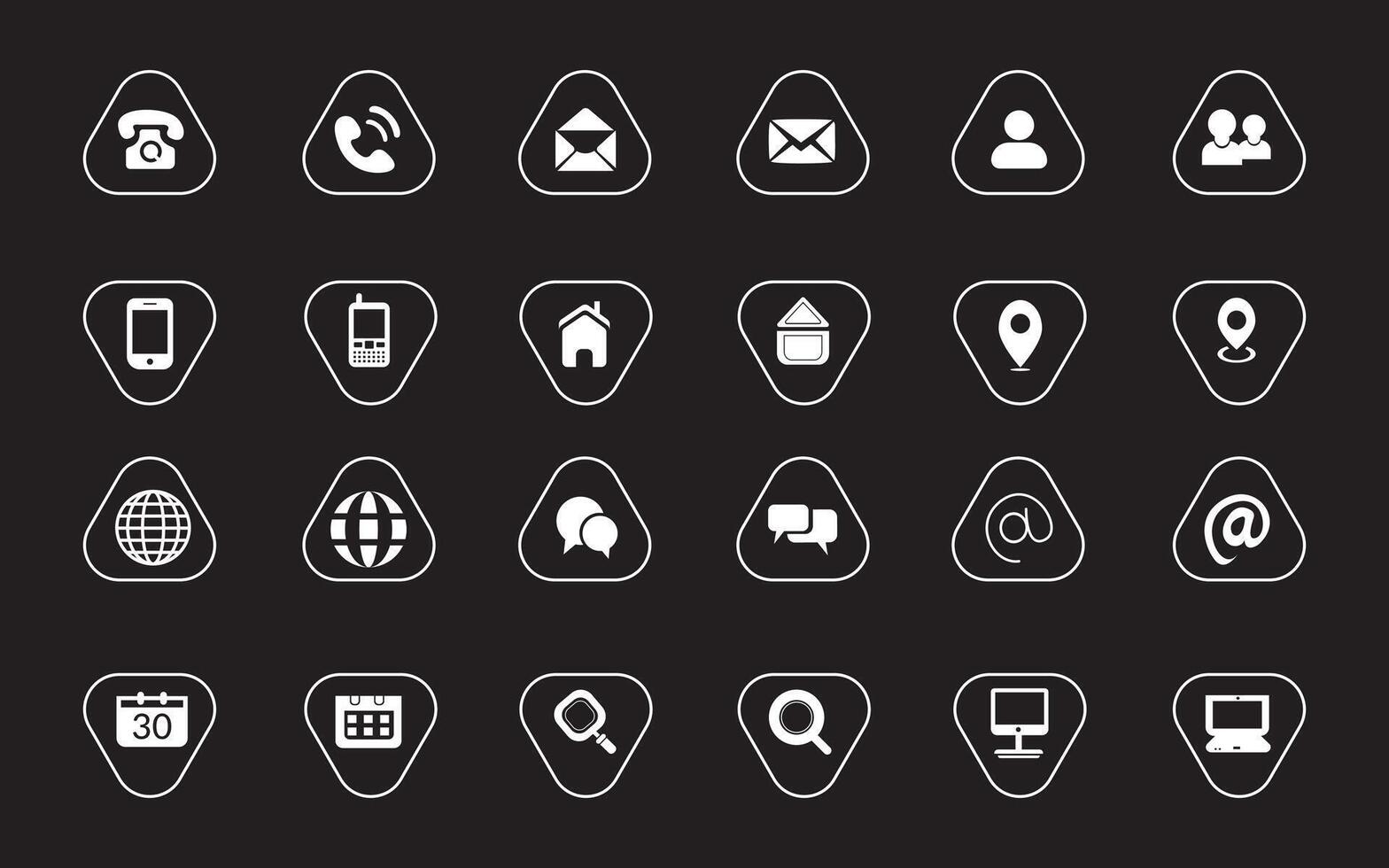 Contact related icon set, Essential Flat Stroke Circular Web Icon Set Phone Contact Location Button, Web icon, contact us icon, address, location, email, phone. Contact information symbols collection. vector