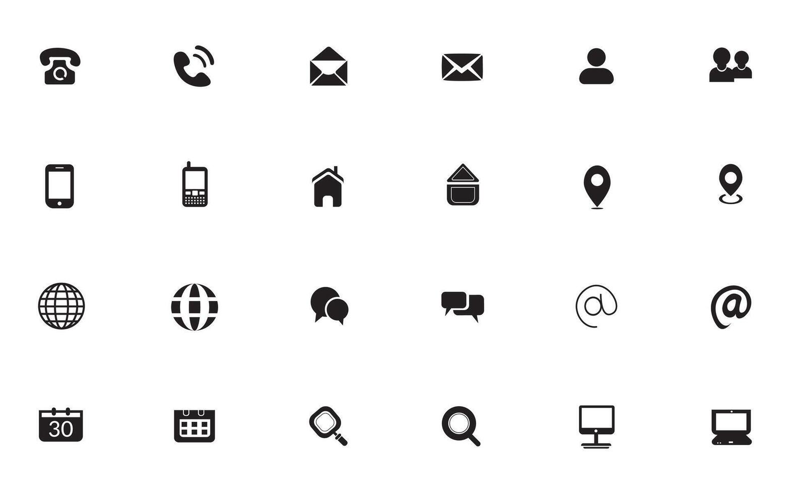 Contact related icon set, Essential Flat Stroke Circular Web Icon Set Phone Contact Location Button, Web icon, contact us icon, address, location, email, phone. Contact information symbols collection. vector