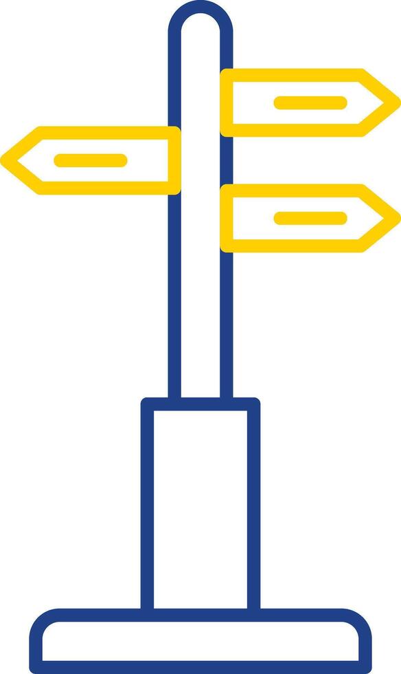 Directional Sign Line Two Color Icon vector