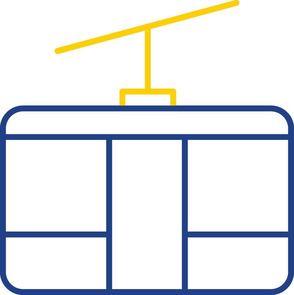 Cableway Line Two Color Icon vector