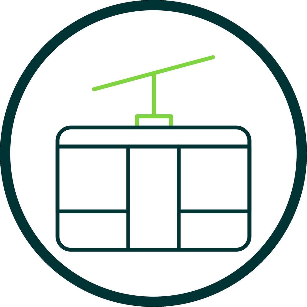 Cableway Line Circle Icon vector