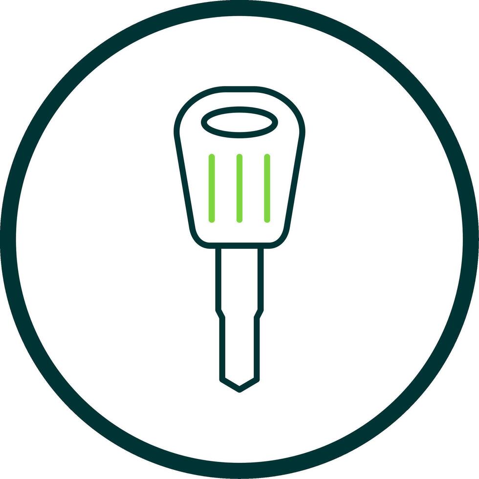 Car Key Line Circle Icon vector