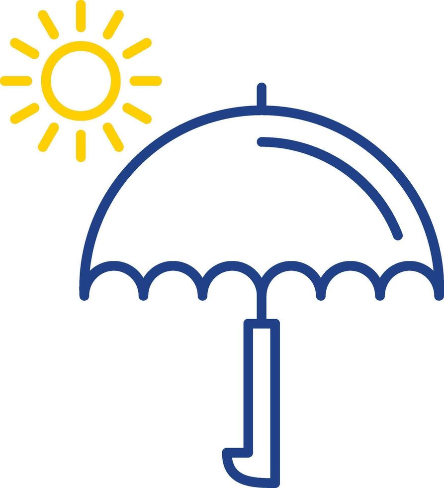 Umbrella Line Two Color Icon vector