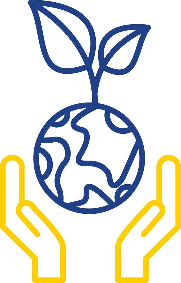 Sustainable Development Line Two Color Icon vector