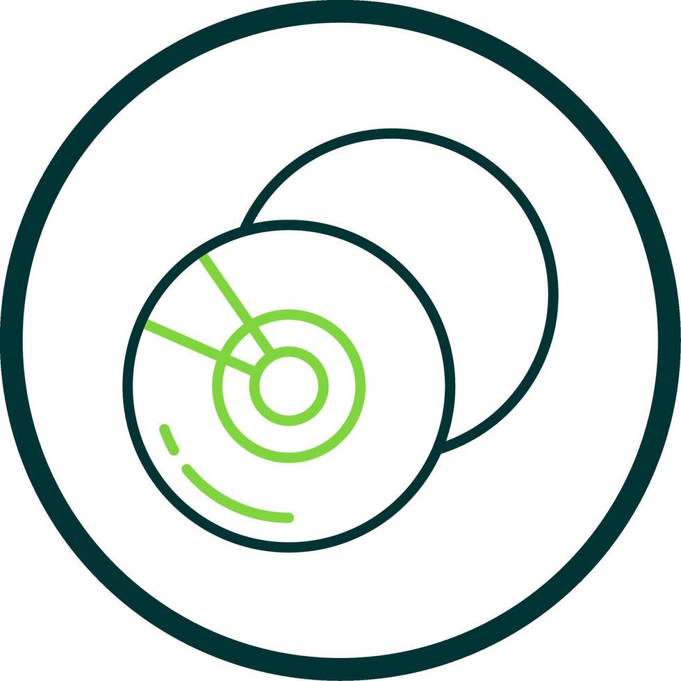Compact Disk Line Circle Icon vector