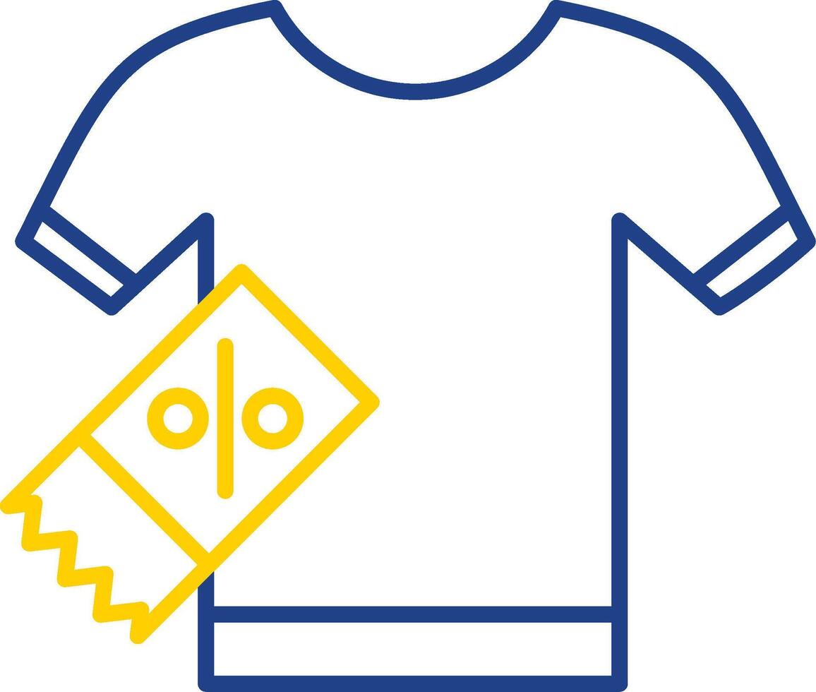 línea de camisa icono de dos colores vector