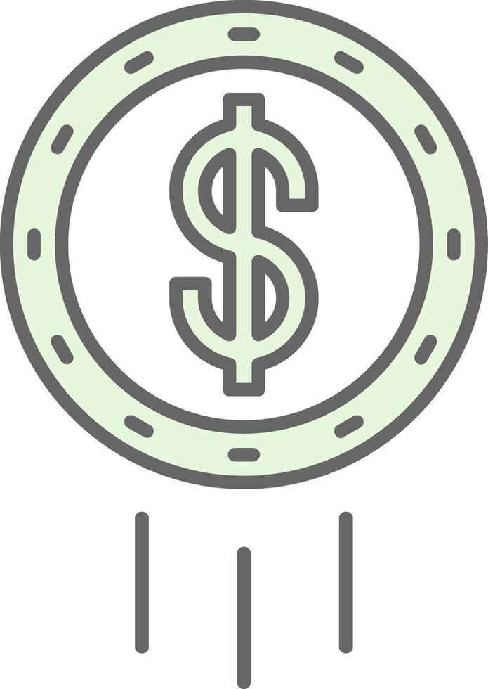 dólar moneda relleno icono vector