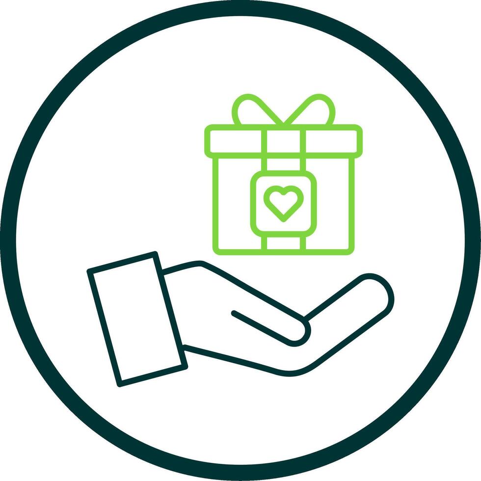 Gift Line Circle Icon vector