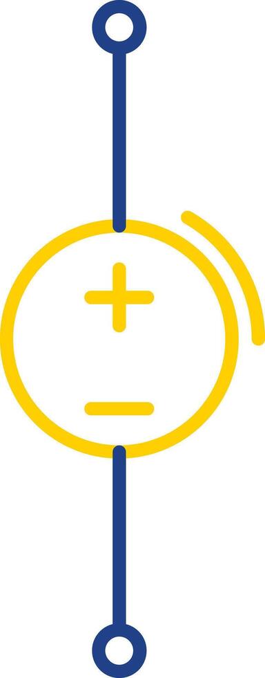 DC Voltage Source Line Two Color Icon vector
