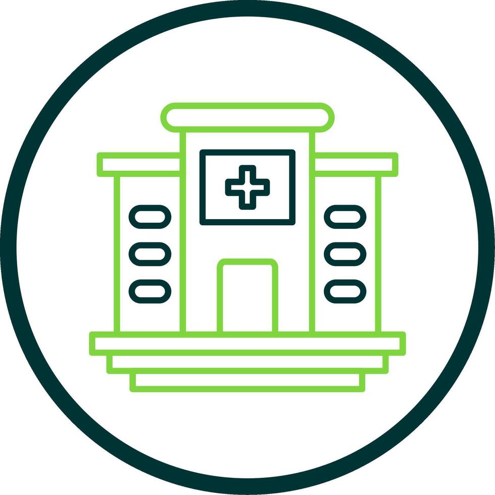 Hospital Line Circle Icon vector