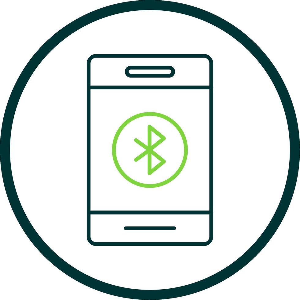 Bluetooth Line Circle Icon vector