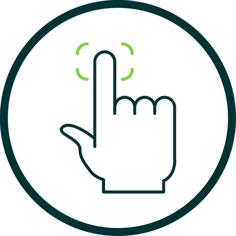 Finger Print Line Circle Icon vector