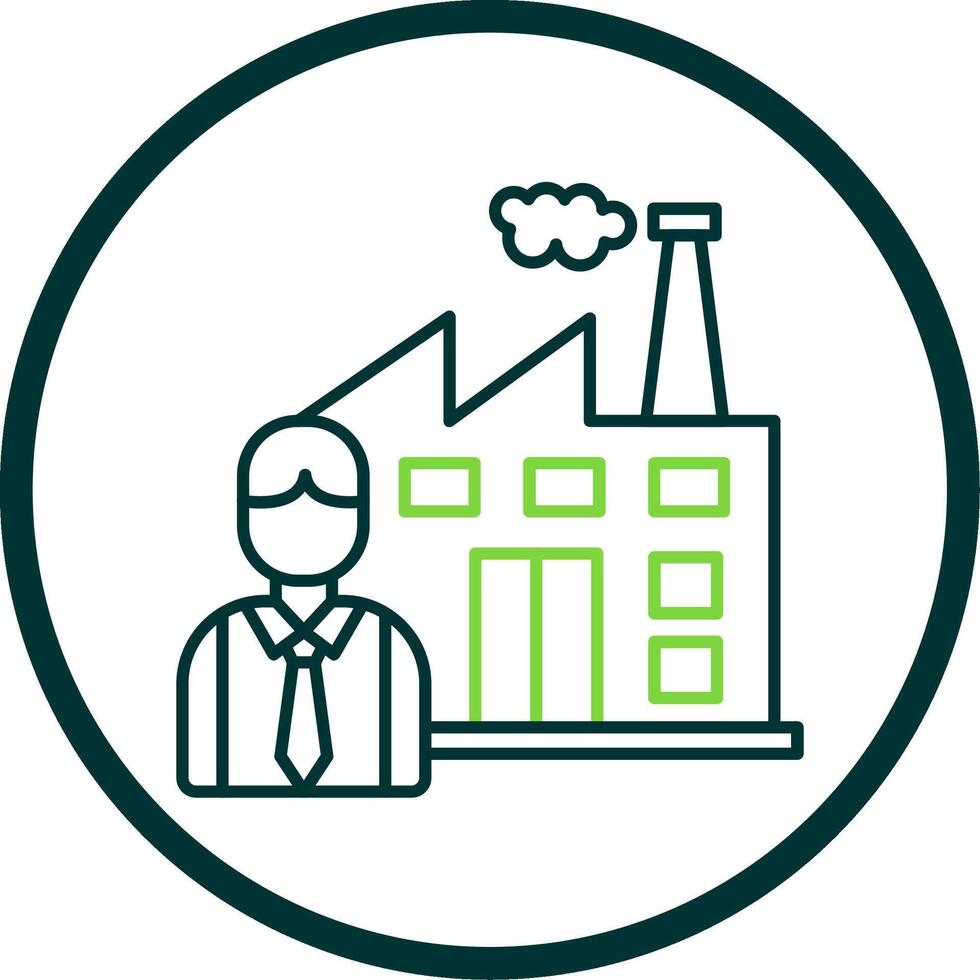Employee Line Circle Icon vector