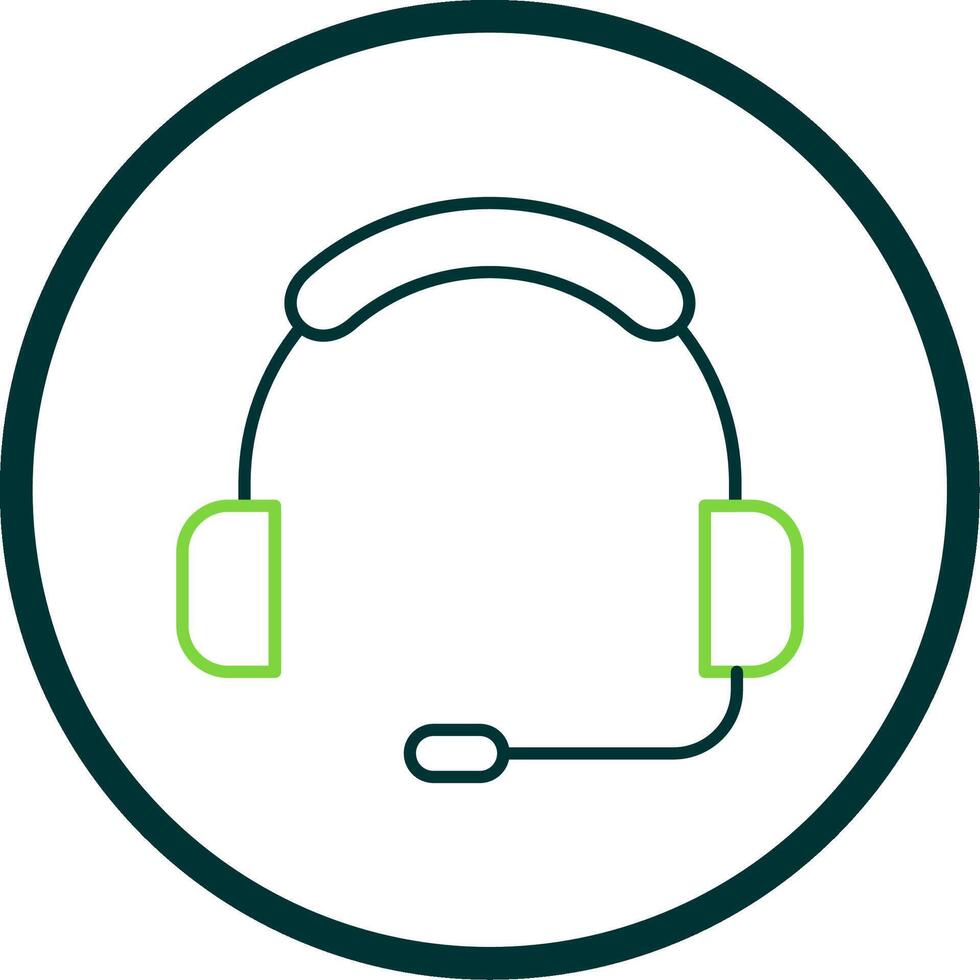 Headset Line Circle Icon vector