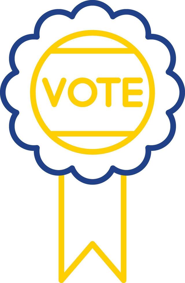 Vote Badge Line Two Color Icon vector