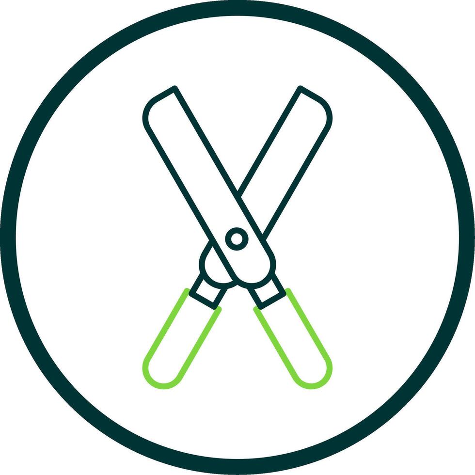 Grass Cutter Line Circle Icon vector