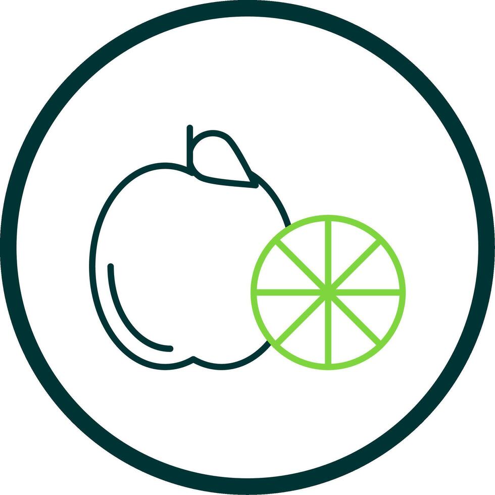 Healthy Eating Line Circle Icon vector