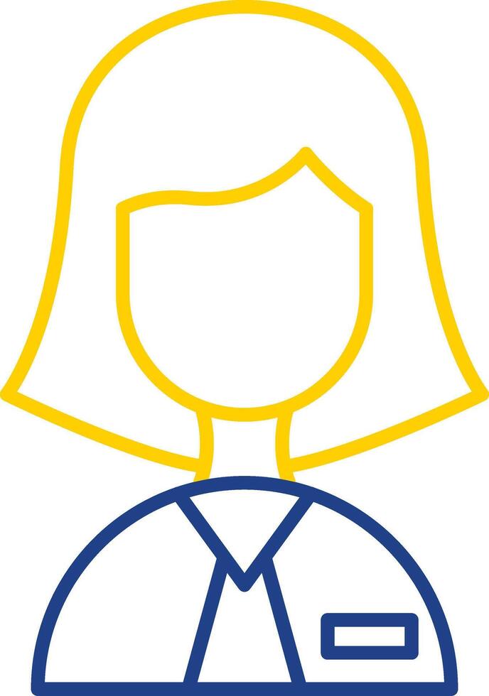 Lady Teacher Line Two Color Icon vector