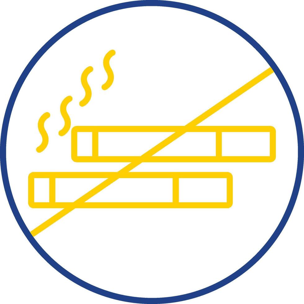 No Smoking Line Two Color Icon vector