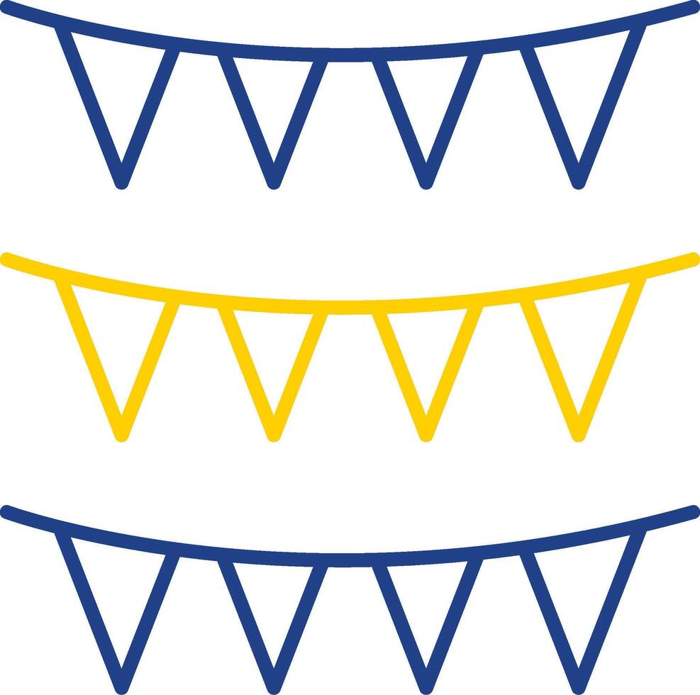 Bunting Line Two Color Icon vector