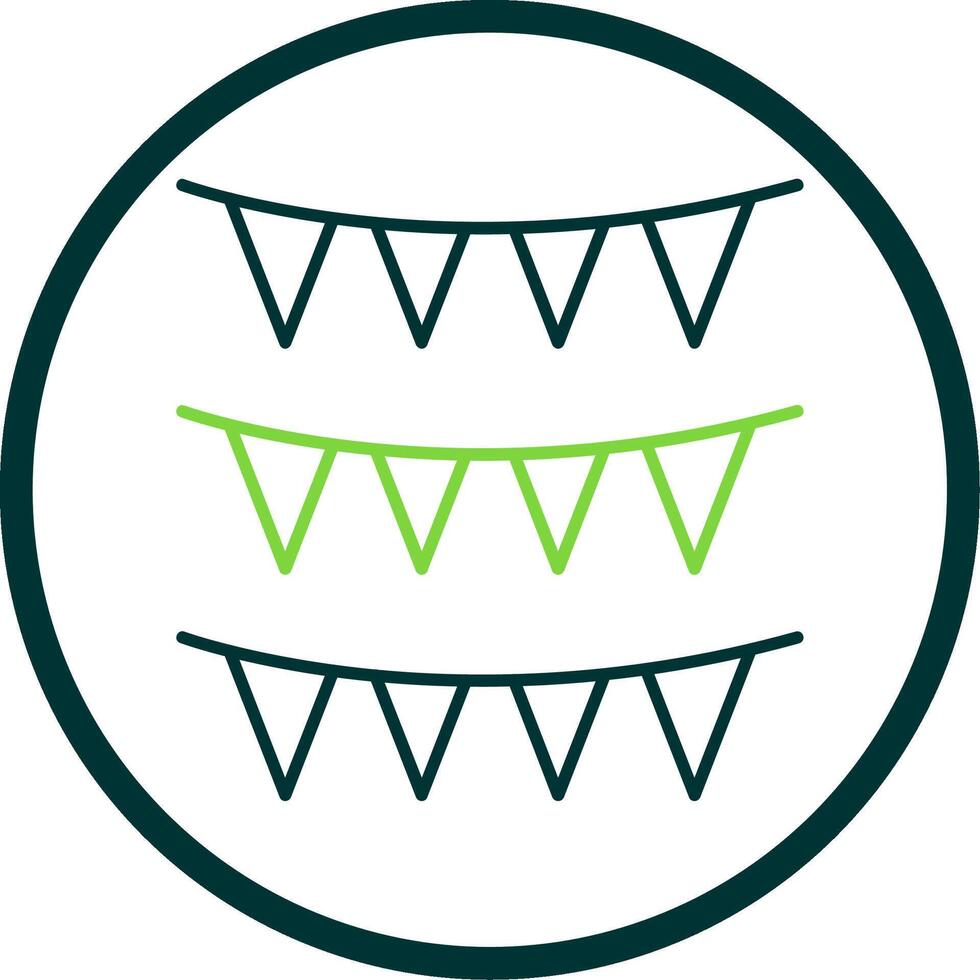 Bunting Line Circle Icon vector