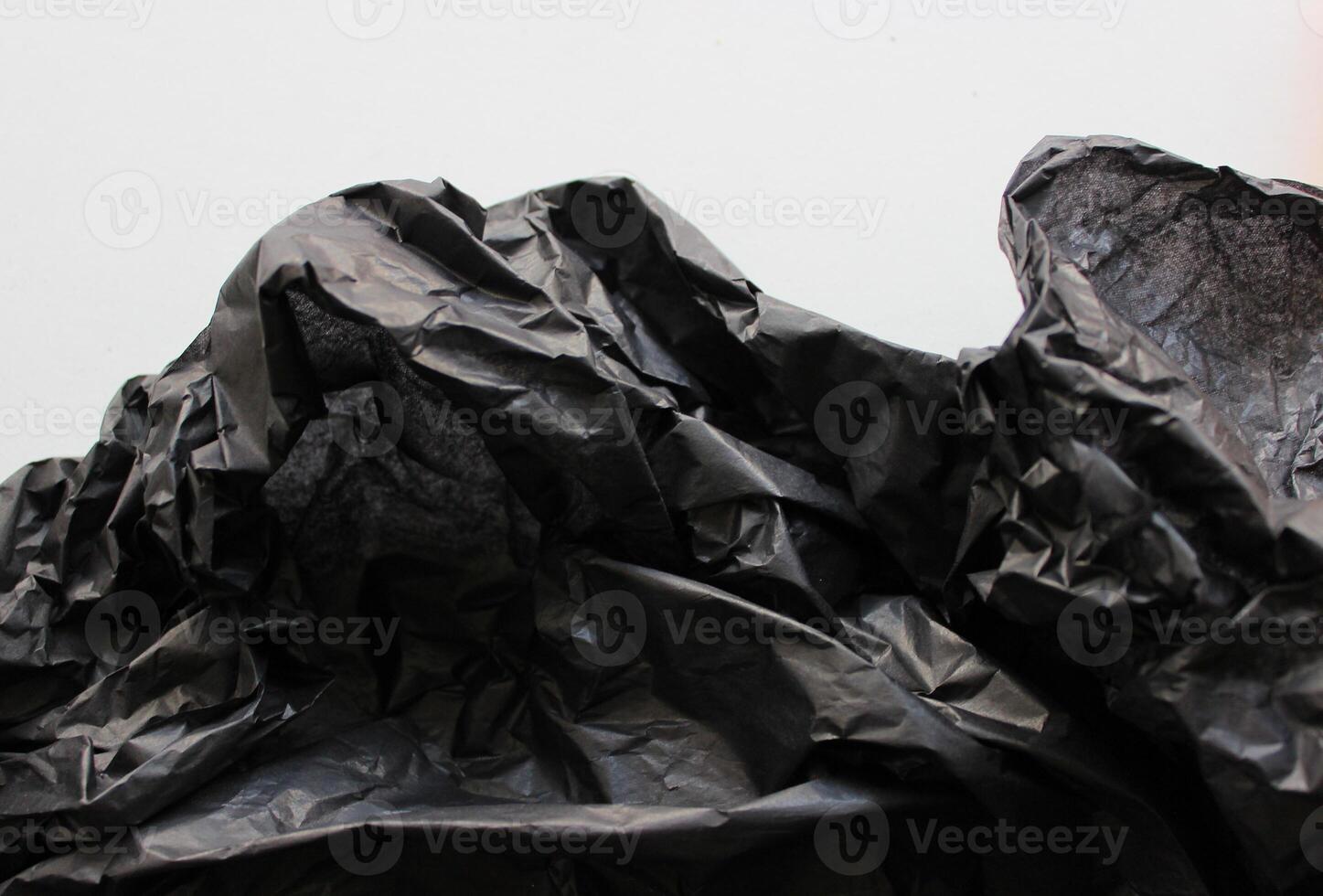 Pattern Of Black Crumpled Packaging Material Textured Effect Stock Photo