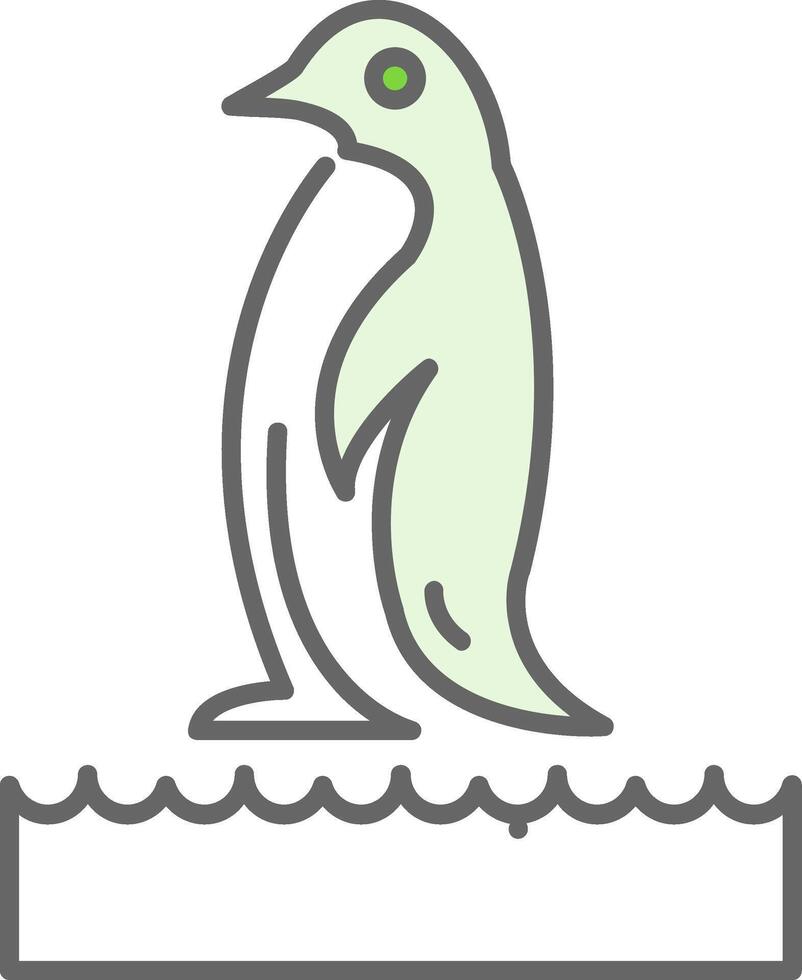 pingüino relleno icono vector