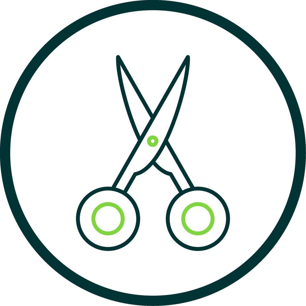 Scissors Line Circle Icon vector