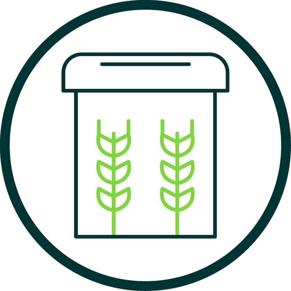 Flour Line Circle Icon vector
