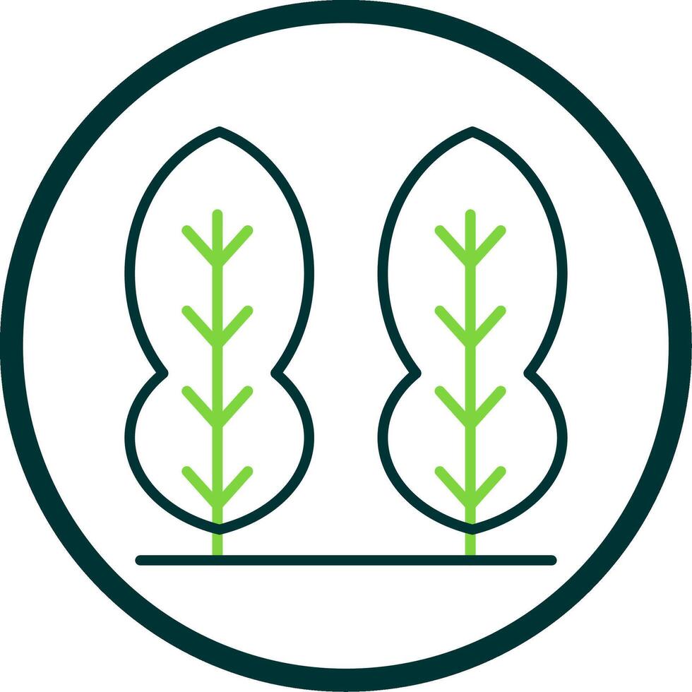 Kaffir Lime Line Circle Icon vector