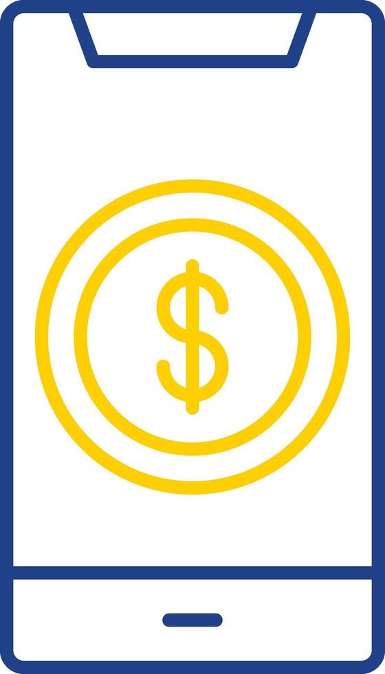 Dollar Line Two Color Icon vector