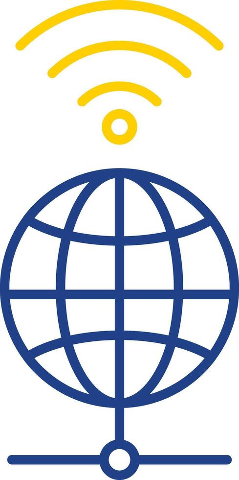 Global Line Two Color Icon vector