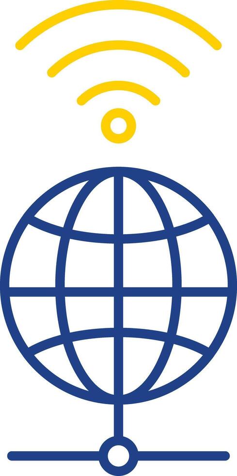 icono de línea global de dos colores vector