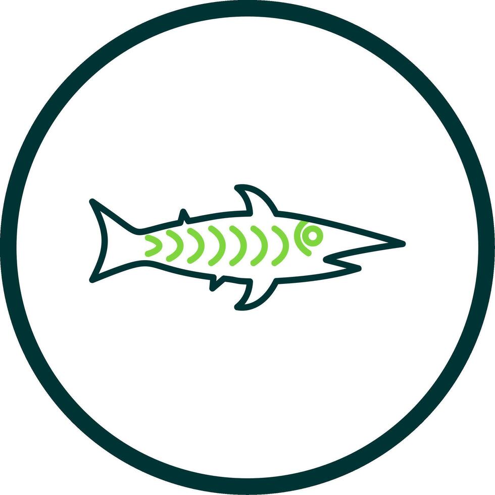 shark Line Circle Icon vector